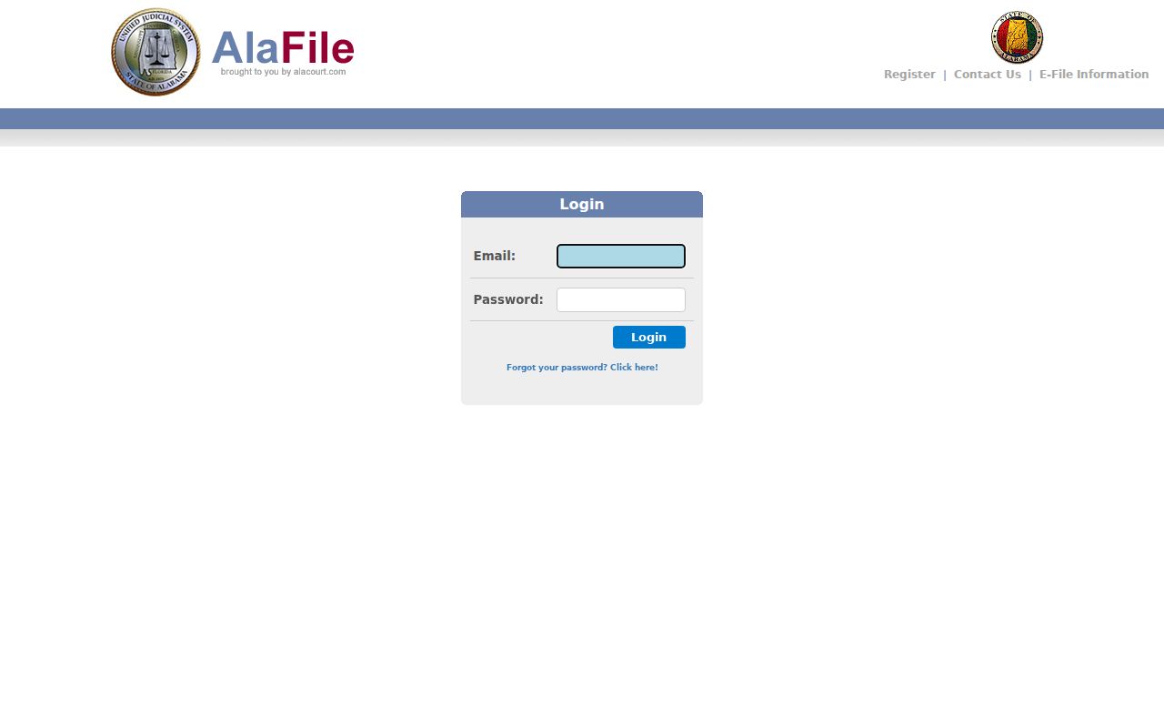 Houston County case filing login for Alabama AlaFile