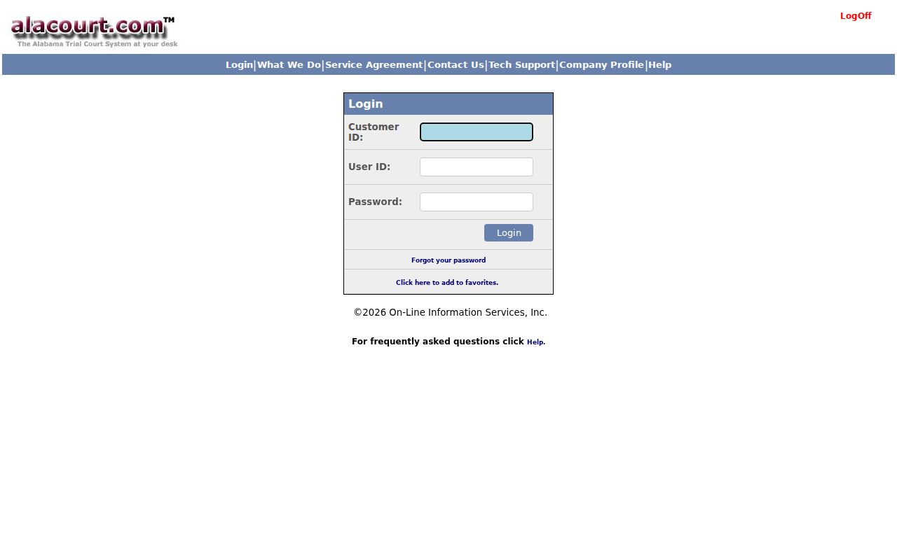 Houston County case lookup through the Alacourt subscriber portal