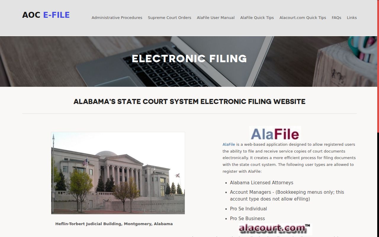 Houston County civil docket electronic filing and access systems