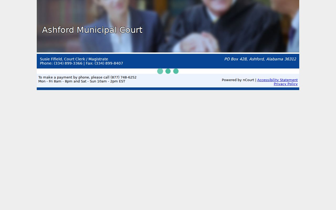 Ashford payment interface within Houston County court record channels