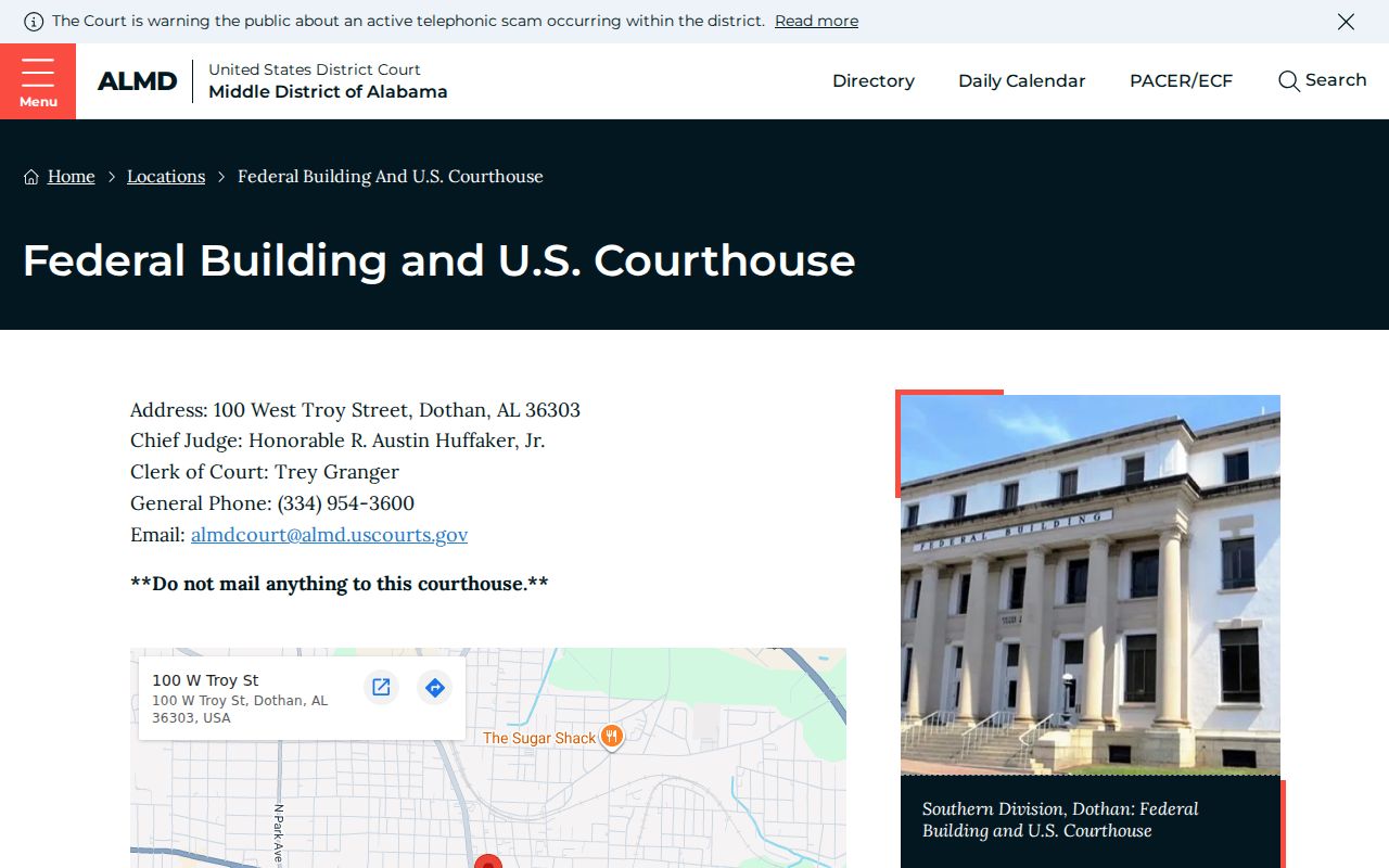 Houston County federal court records location in Dothan