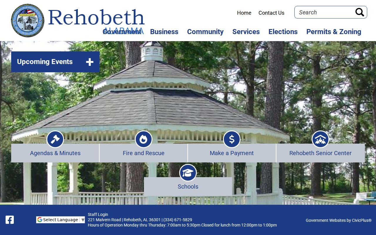 Rehobeth Town Hall contact for Houston County traffic ticket records